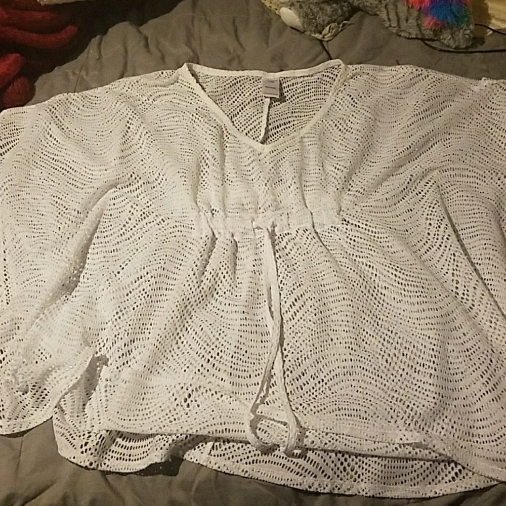 White Swimwear Cover Up 1X